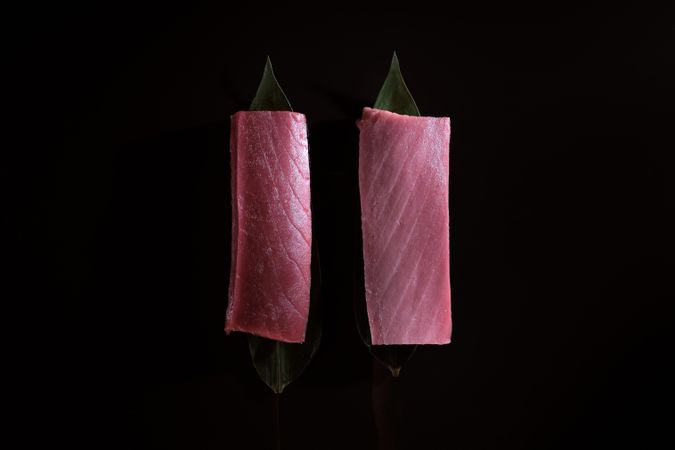 Delicious fresh bluefin tuna loin portions