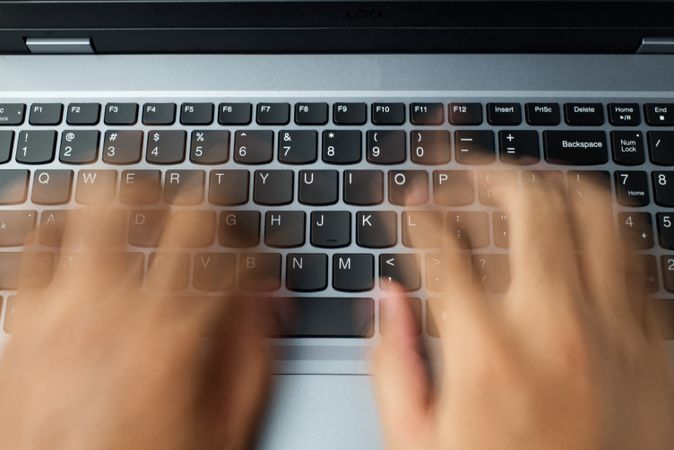 fast typing on laptop