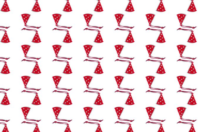 Pattern of red holiday ornaments