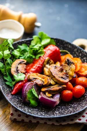 Plate of healthy grilled vegetable