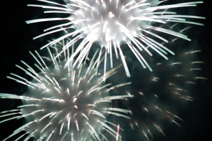 Bright fireworks on night sky