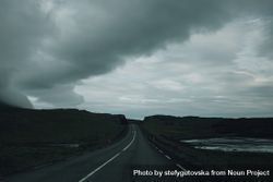 Desolate road in Iceland on overcast day 41P6p5