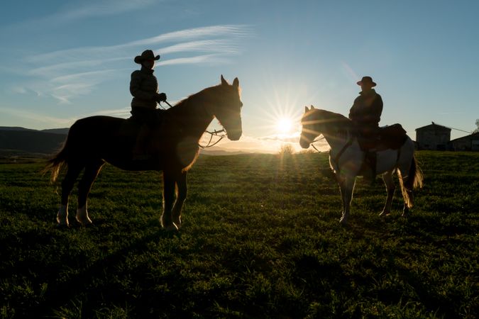 People riding horses