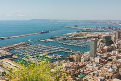 Stunning coastal landscape in bright day
