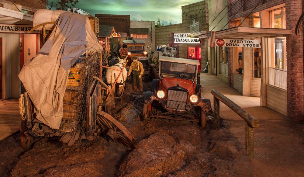 A depiction at the East Texas Oil Museum, in Kilgore, Texas