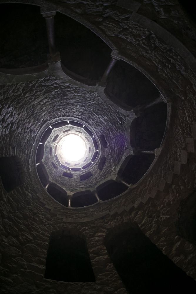 Historic spiral stairs in old building