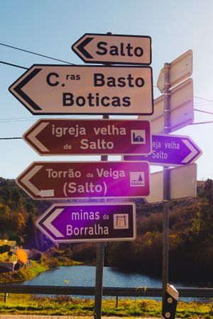 Direction signpost in autumn countryside