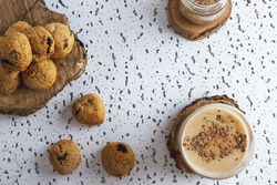 Homemade cookies with cacao powered and milk