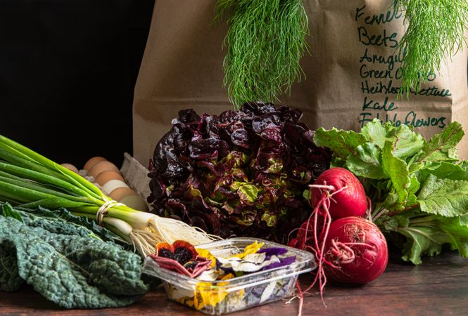 Farm fresh produce or organic produce theme.