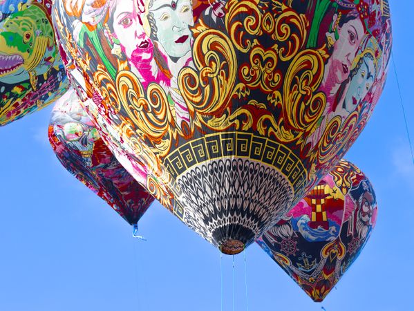 Traditional Balloon Festival, colorful and amazing with beautiful blue sky