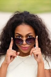Portrait of Black woman in sunglasses