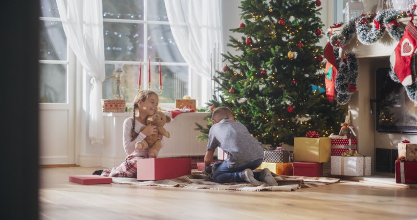 Cute Children Getting Their Gifts