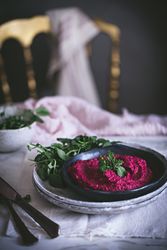 Hummus on plate