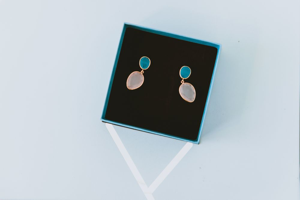 Beautiful earrings in box