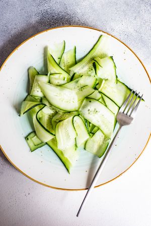 Fresh shaved cucumber salad