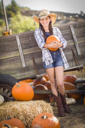 Teen Girl Portrait at the Pumpkin Patch