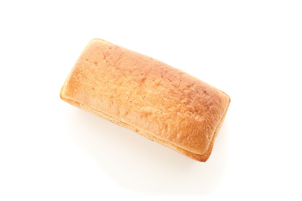 Wheat bread isolated on studio background, top view. Bakery products