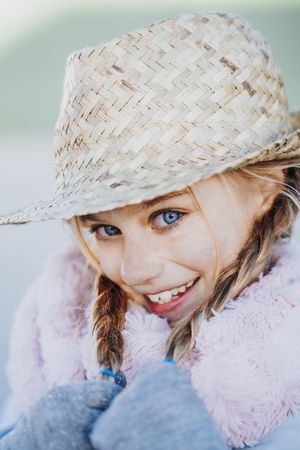 Stylish girl looking at camera