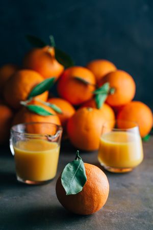 Orange juice on table