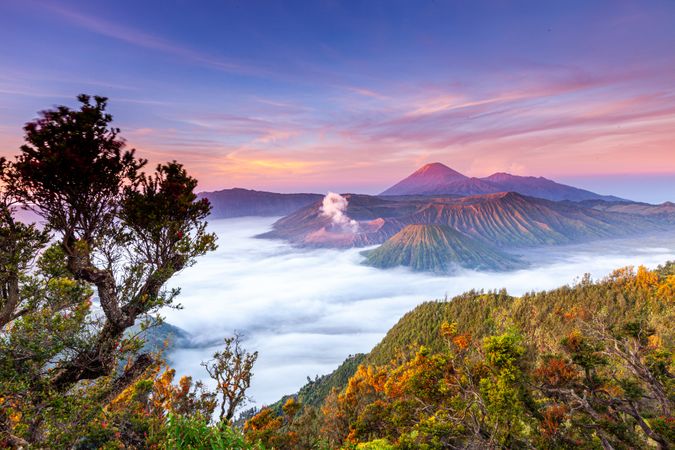 Beautiful Colorful Sunrise At Bromo Mountain