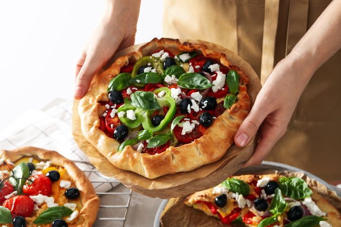 Concept of tasty food, delicious Vegetable galette