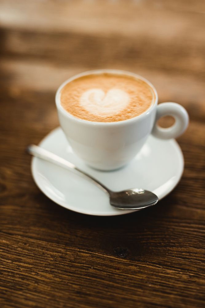 Delicious hot coffee with latte art