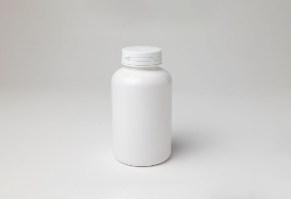 Mockup of a closed pillbox, plastic material with copyspace