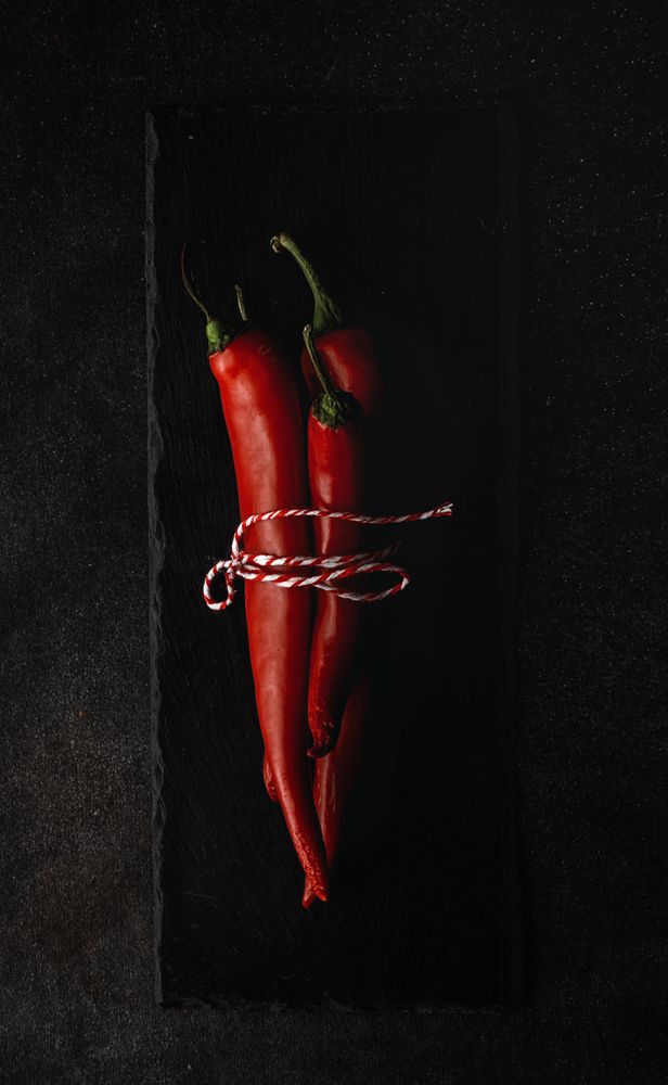 Fresh red and spicy chilli peppers