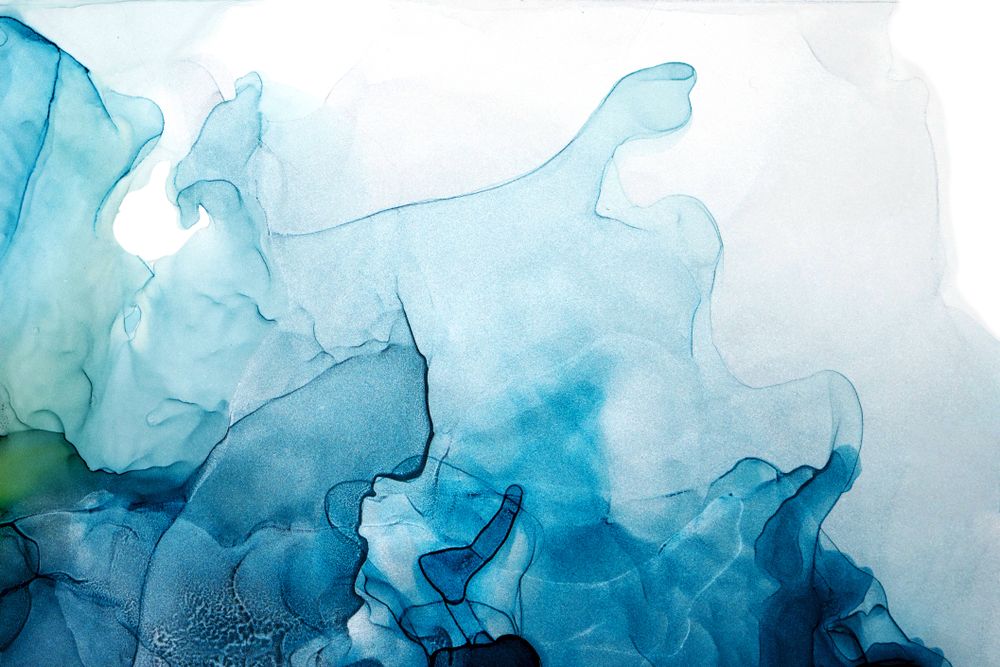 Modern blue fluid art