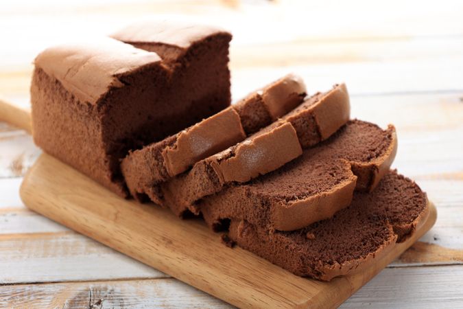 Sliced Chocolate Loaf Homemade Sponge Chiffon Cake