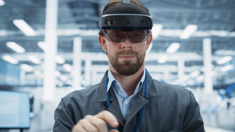 Scientist wearing glasses while working in lab