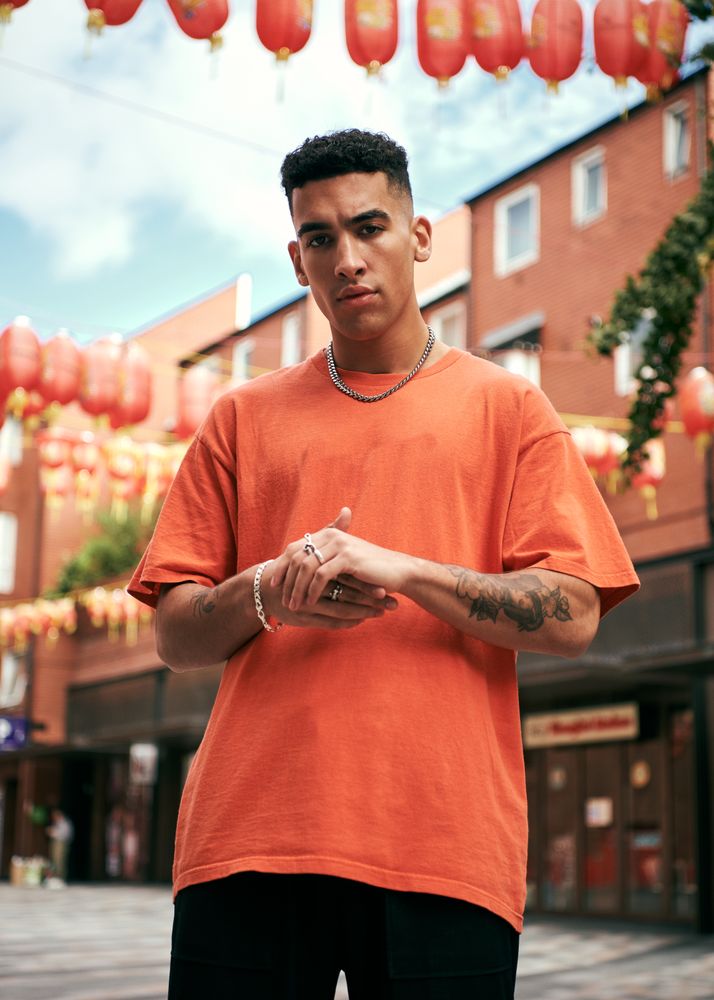 Stylish young man in Chinatown