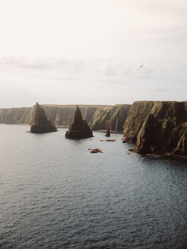 Picturesque seascape with whimsical cliffs