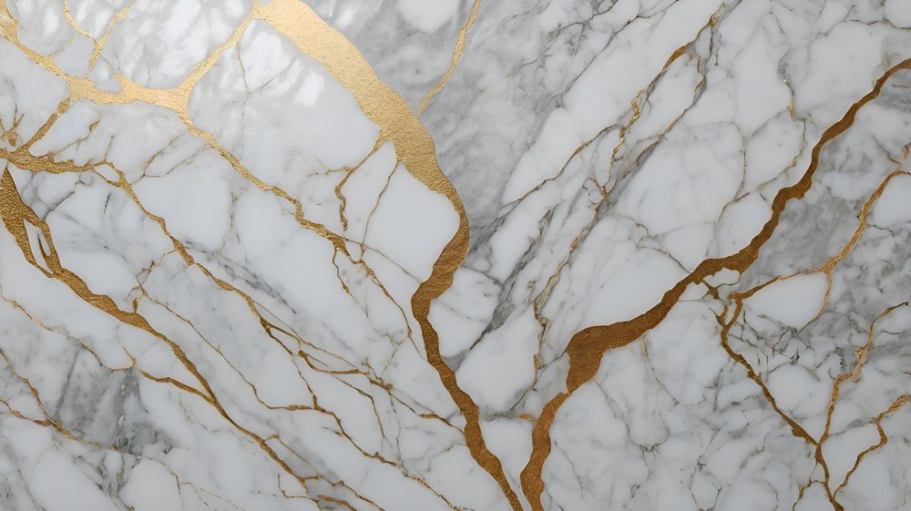 Luxury wallpaper with gold streaks in marble