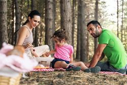 Family Enjoying Picnic in Forest - Outdoor Bonding Time