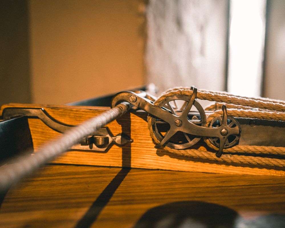 Metal and wooden machine