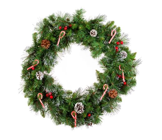 Christmas wreath isolated on plain background