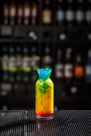 Fancy multicolored cocktail