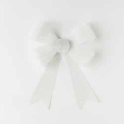 Single gift bow on light background