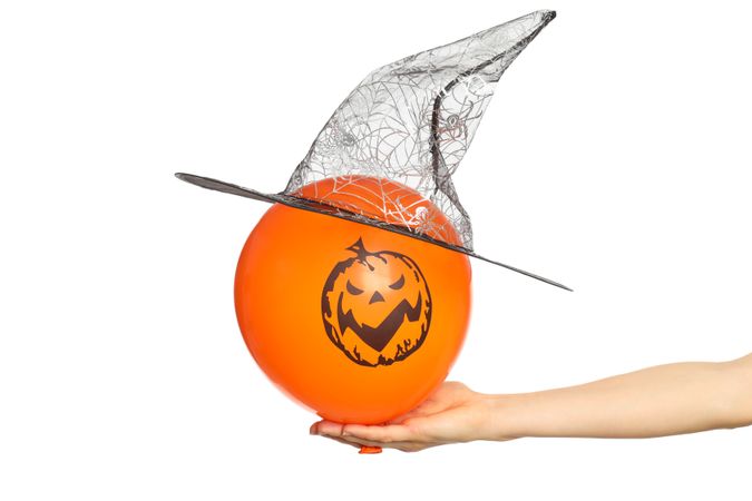 Concept of Halloween mood, Halloween balloons, isolated on blank background