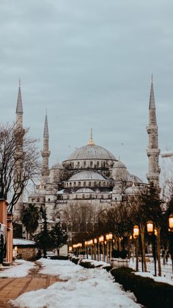 Exterior of Sultan Ahmed Mosque in Istanbul, Turkey