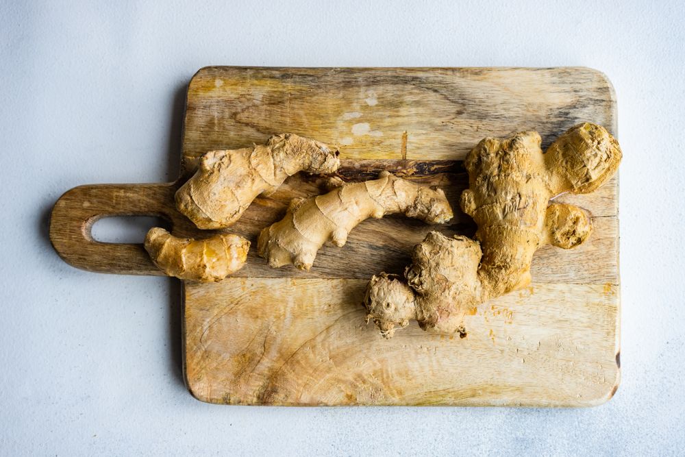 Organic food concept with ginger