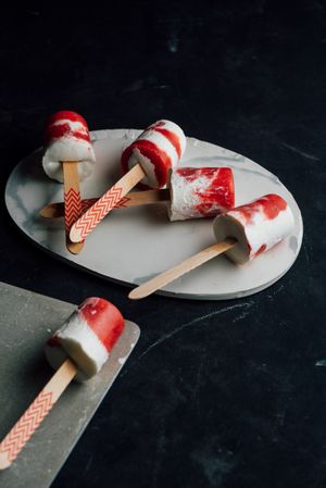 Watermelon and cream popsicles