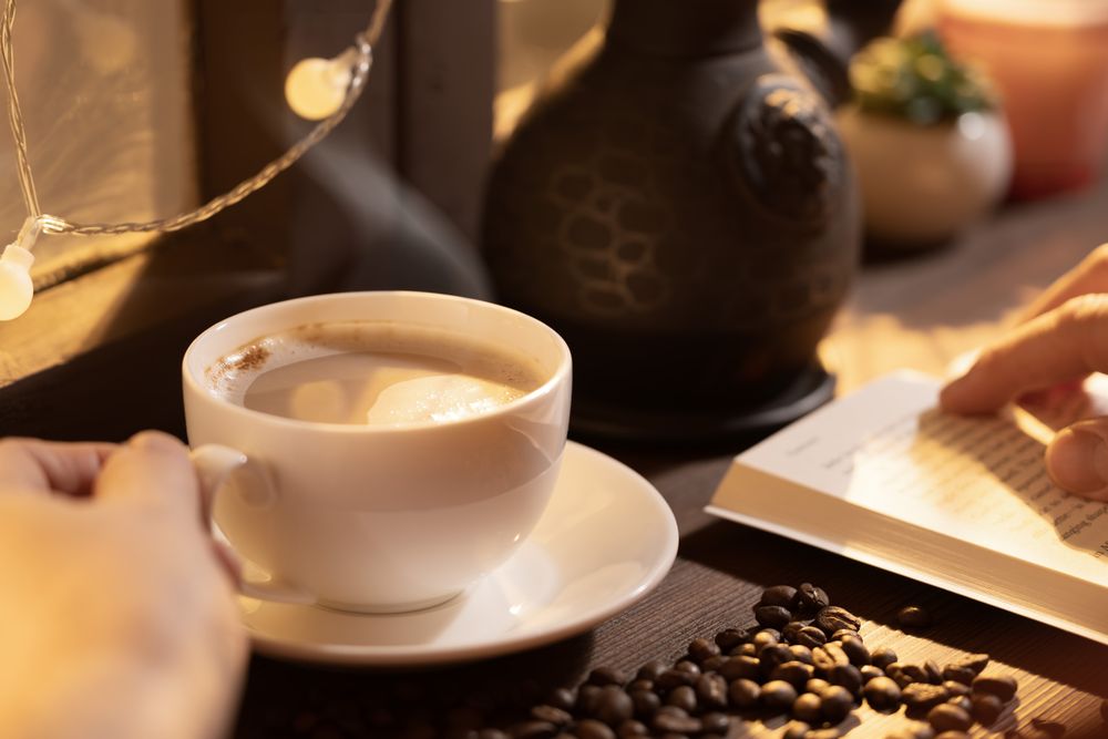 Cozy Coffee and Book Moment.