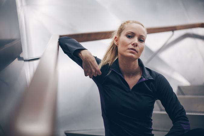 Portrait of a woman with sportswear