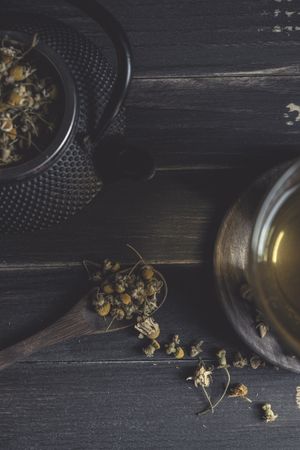 Dried chamomile for herbal tea