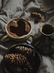 Fresh Turkish coffee in cosy bed