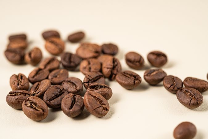 Scattered coffee beans