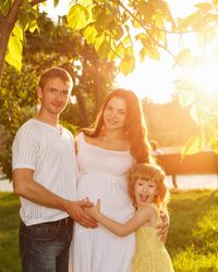 Family portrait in the park