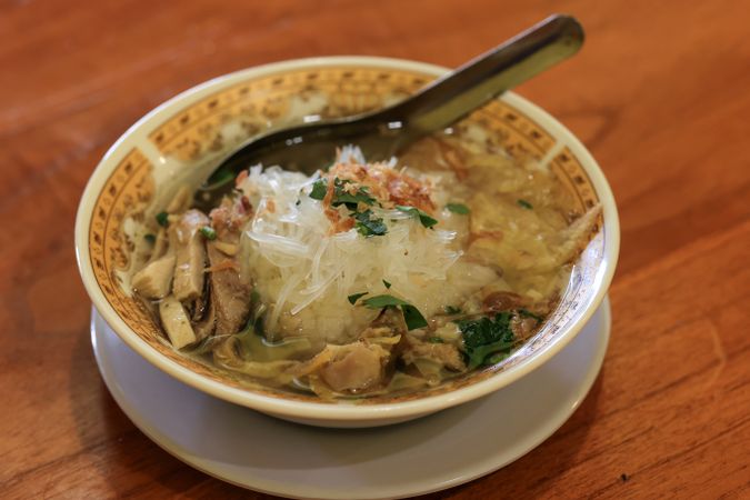 Soto Ayam Kampung, Soto Boyolali Indonesian Soup from Central Java with Rice Noodle
